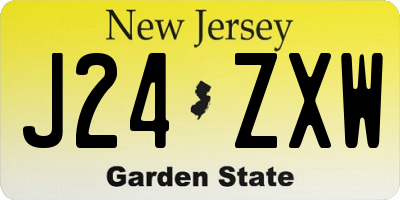 NJ license plate J24ZXW
