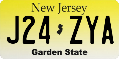 NJ license plate J24ZYA