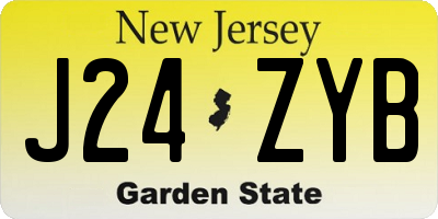 NJ license plate J24ZYB
