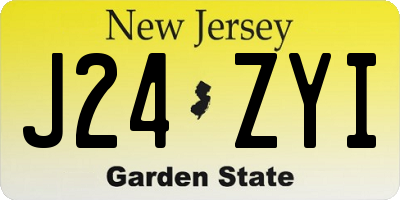 NJ license plate J24ZYI