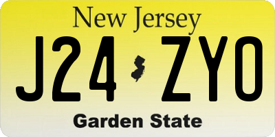 NJ license plate J24ZYO