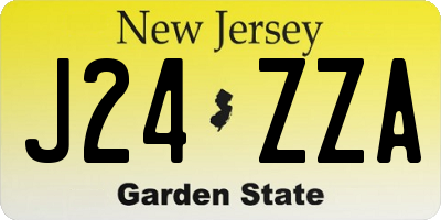 NJ license plate J24ZZA