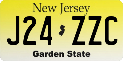 NJ license plate J24ZZC