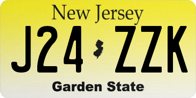 NJ license plate J24ZZK