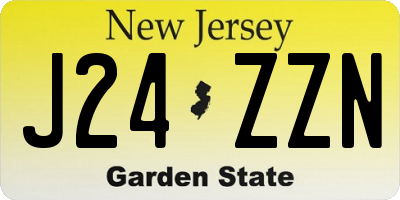 NJ license plate J24ZZN
