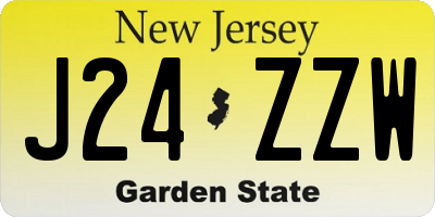 NJ license plate J24ZZW