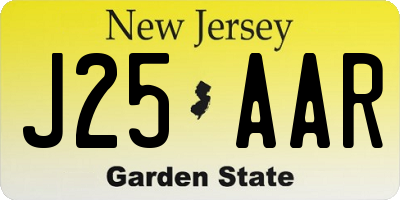 NJ license plate J25AAR