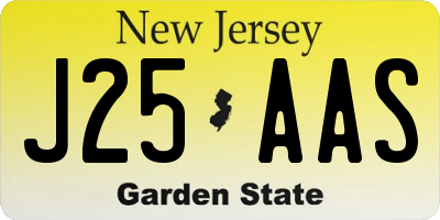 NJ license plate J25AAS