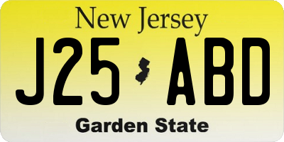 NJ license plate J25ABD