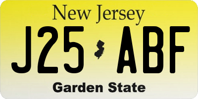 NJ license plate J25ABF