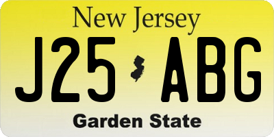 NJ license plate J25ABG