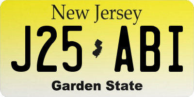 NJ license plate J25ABI