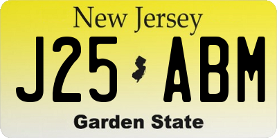 NJ license plate J25ABM