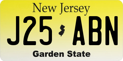 NJ license plate J25ABN