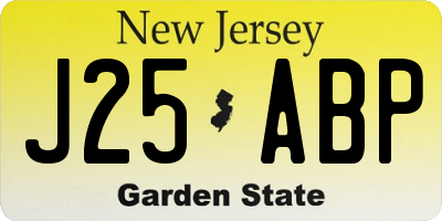 NJ license plate J25ABP