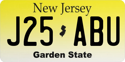NJ license plate J25ABU