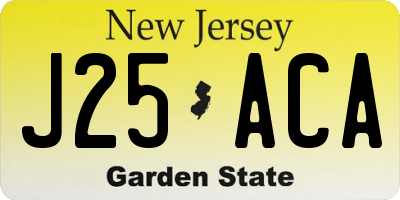 NJ license plate J25ACA