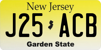 NJ license plate J25ACB