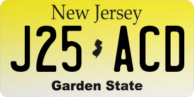 NJ license plate J25ACD