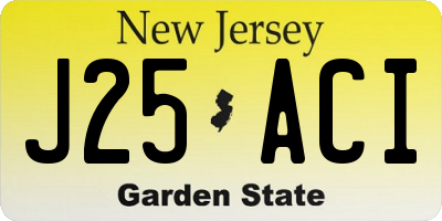 NJ license plate J25ACI