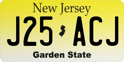 NJ license plate J25ACJ