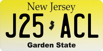 NJ license plate J25ACL