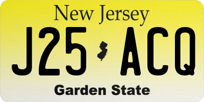 NJ license plate J25ACQ