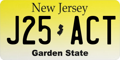 NJ license plate J25ACT