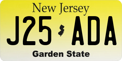 NJ license plate J25ADA