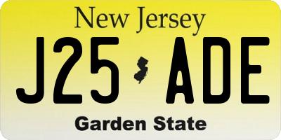 NJ license plate J25ADE