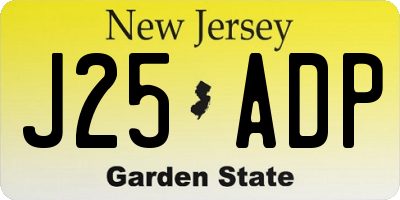 NJ license plate J25ADP