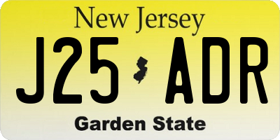 NJ license plate J25ADR