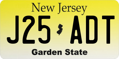 NJ license plate J25ADT