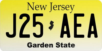 NJ license plate J25AEA