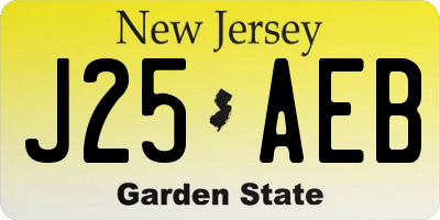 NJ license plate J25AEB