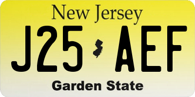 NJ license plate J25AEF