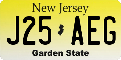 NJ license plate J25AEG