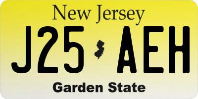 NJ license plate J25AEH