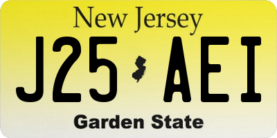 NJ license plate J25AEI