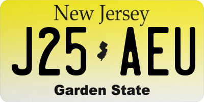 NJ license plate J25AEU