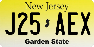 NJ license plate J25AEX