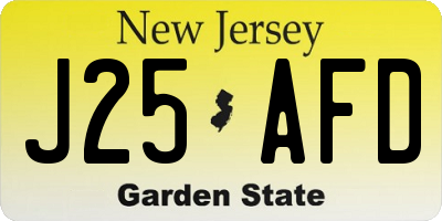 NJ license plate J25AFD