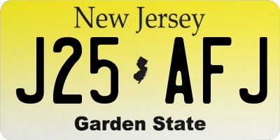 NJ license plate J25AFJ