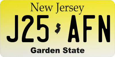 NJ license plate J25AFN