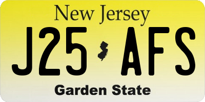 NJ license plate J25AFS