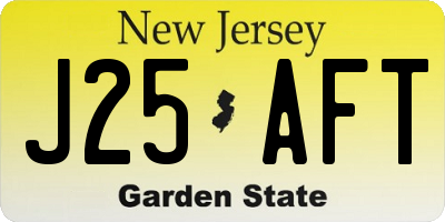 NJ license plate J25AFT