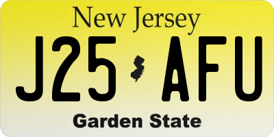 NJ license plate J25AFU