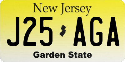 NJ license plate J25AGA