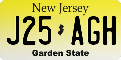 NJ license plate J25AGH
