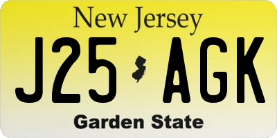NJ license plate J25AGK